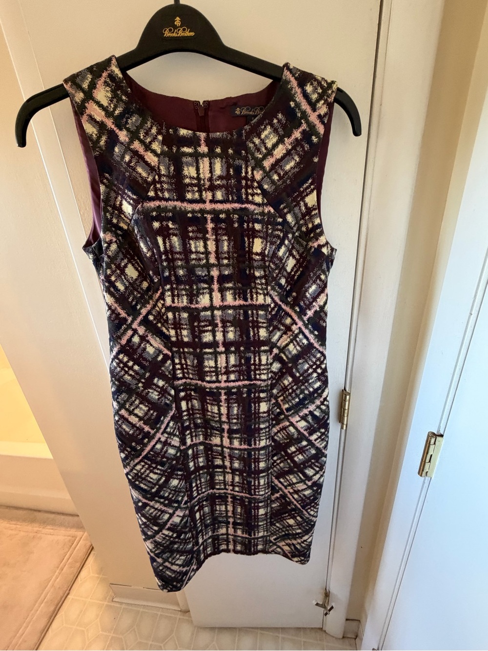 Brooks Brothers Fall plaid sheath dress 8